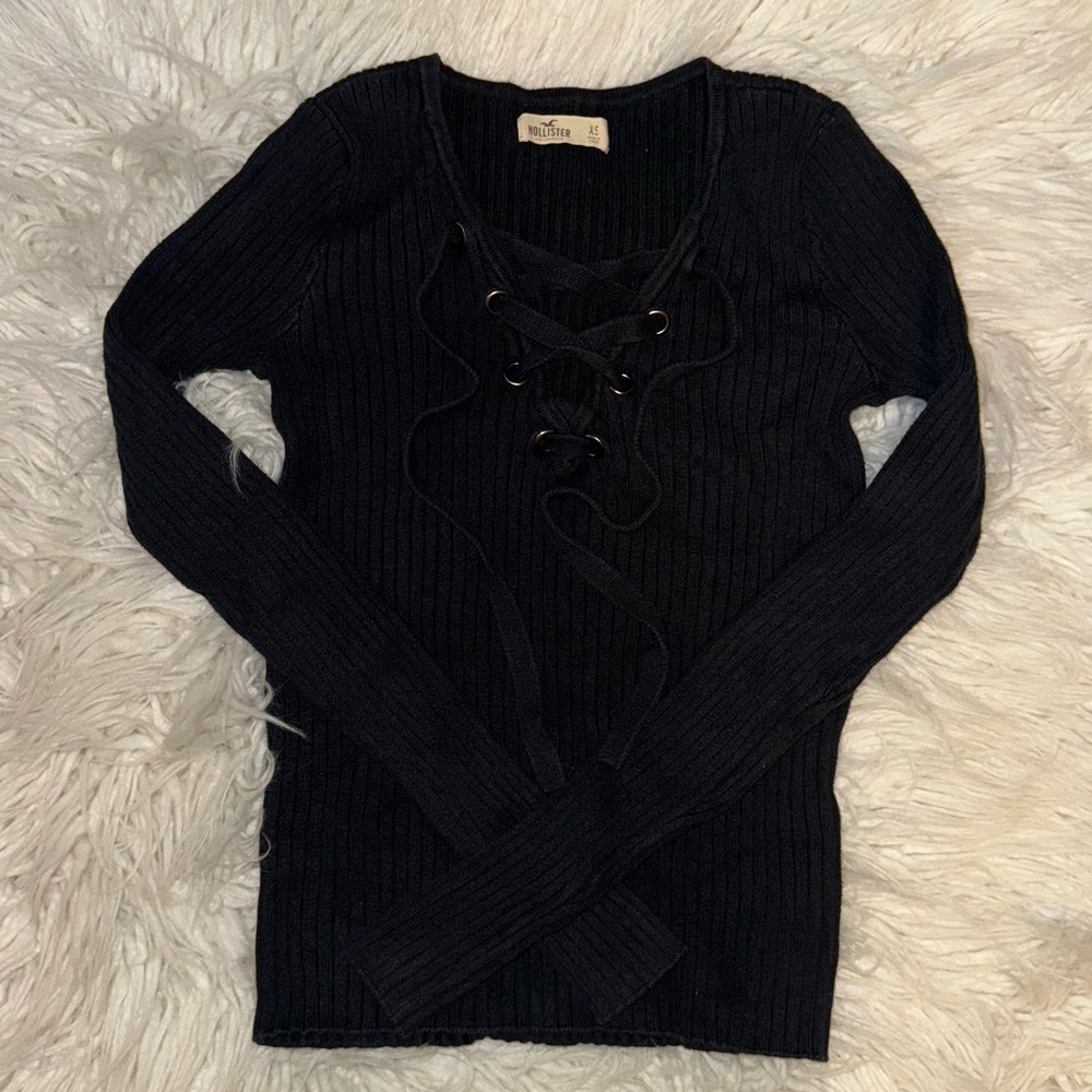 Hollister Ribbed Lace-Up Long Sleeve